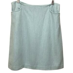 Lilly Pulitzer Cassie Wool Herringbone Skirt Stewart Blue Size 10 W32 L21